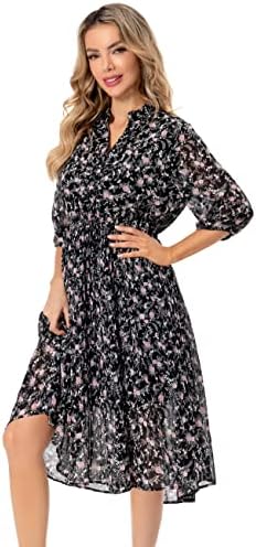 Women’s Floral Chiffon Midi Dress