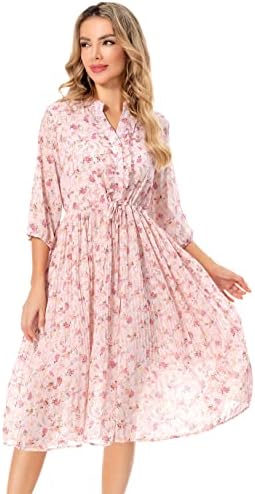 Women’s Floral Chiffon Midi Dress