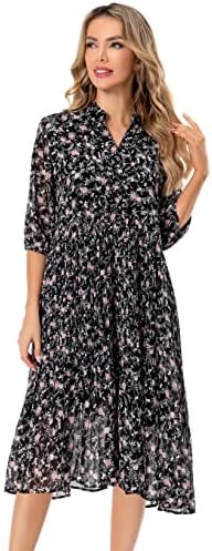 Women’s Floral Chiffon Midi Dress