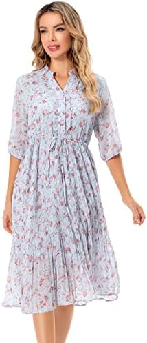 Women’s Floral Chiffon Midi Dress