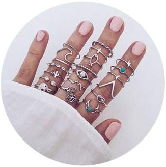 ItsStarred Silver Star & Moon Knuckle Ring Set
