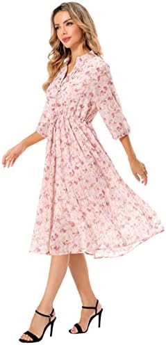 Women’s Floral Chiffon Midi Dress