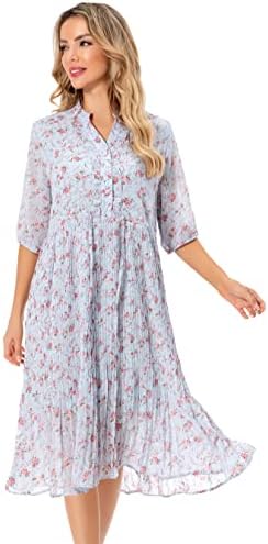 Women’s Floral Chiffon Midi Dress