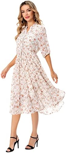 Women’s Floral Chiffon Midi Dress