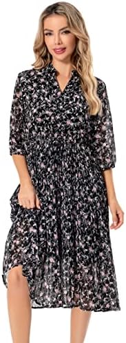 Women’s Floral Chiffon Midi Dress