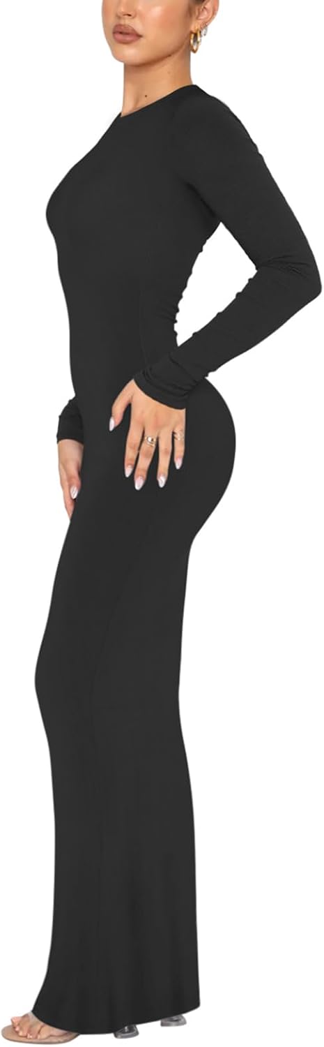 REORIA Women’s Ribbed Bodycon Maxi Dress