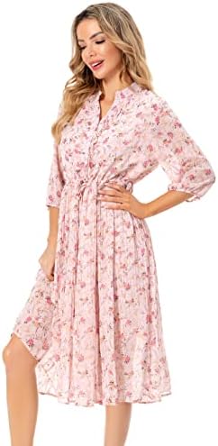Women’s Floral Chiffon Midi Dress