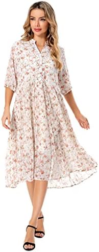Women’s Floral Chiffon Midi Dress