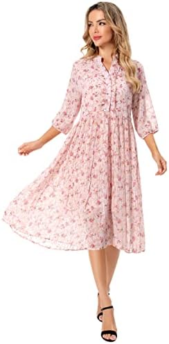 Women’s Floral Chiffon Midi Dress
