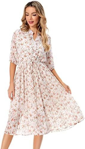 Women’s Floral Chiffon Midi Dress