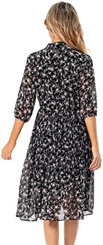 Women’s Floral Chiffon Midi Dress