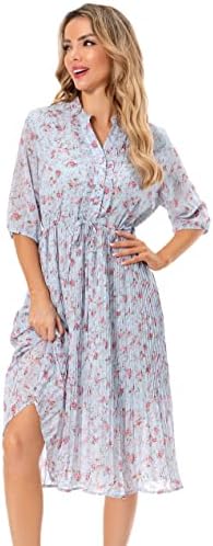 Women’s Floral Chiffon Midi Dress