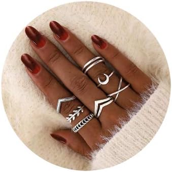 ItsStarred Silver Star & Moon Knuckle Ring Set