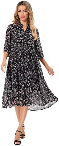 Women’s Floral Chiffon Midi Dress