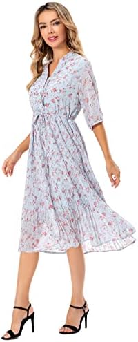 Women’s Floral Chiffon Midi Dress