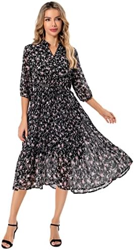 Women’s Floral Chiffon Midi Dress