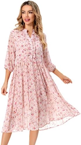 Women’s Floral Chiffon Midi Dress