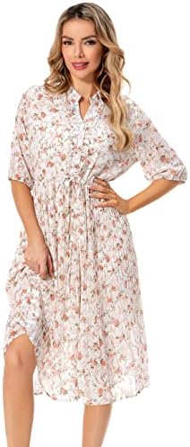Women’s Floral Chiffon Midi Dress
