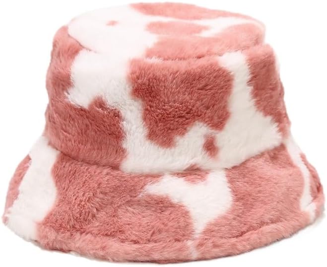 HONGTEYA Winter Fluffy Faux Fur Bucket Hat