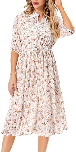 Women’s Floral Chiffon Midi Dress