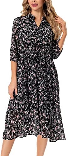 Women’s Floral Chiffon Midi Dress