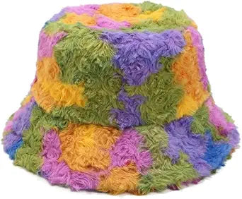 HONGTEYA Winter Fluffy Faux Fur Bucket Hat