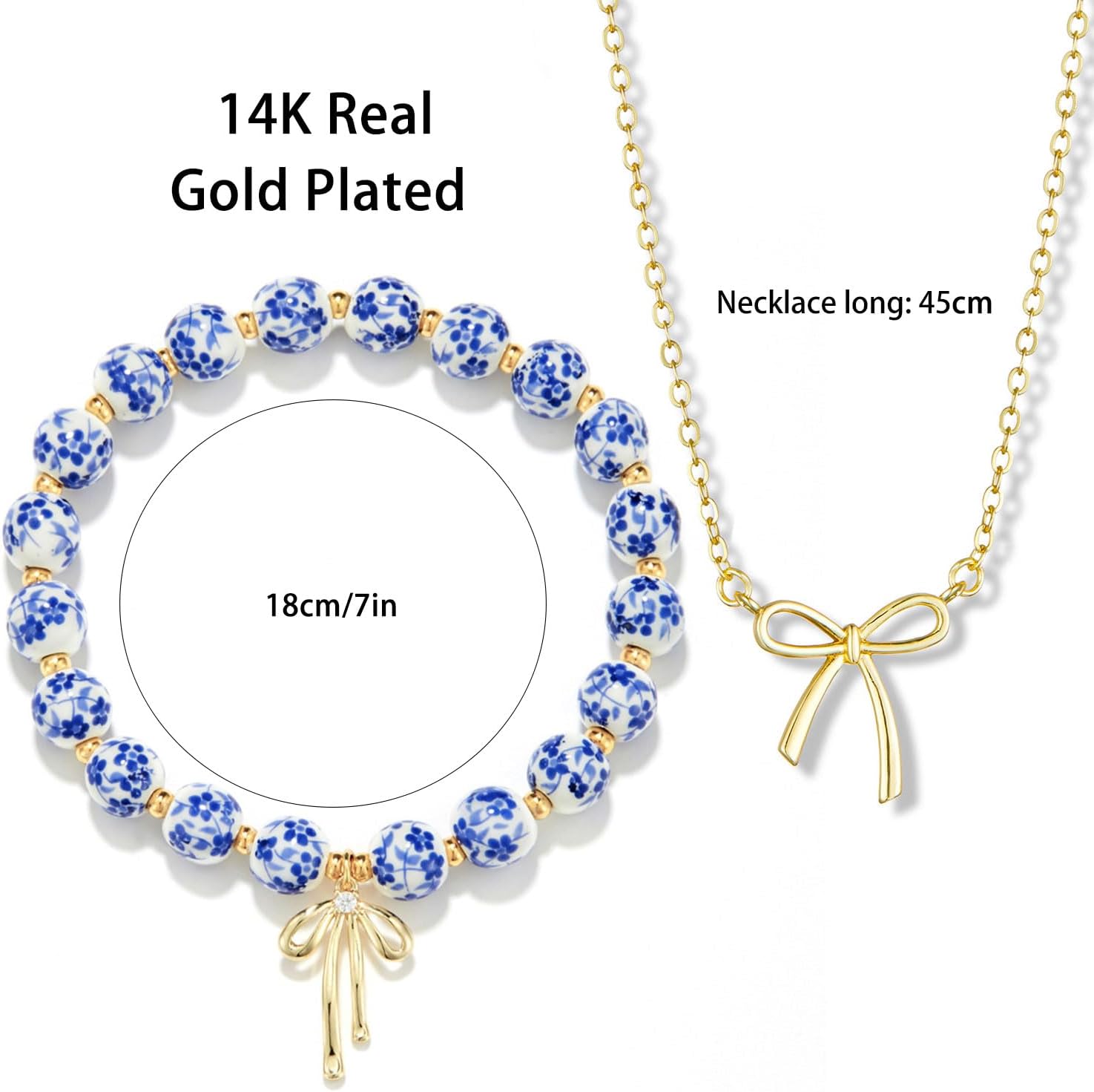 Dainty Bow Pendant Choker & Bracelet Set