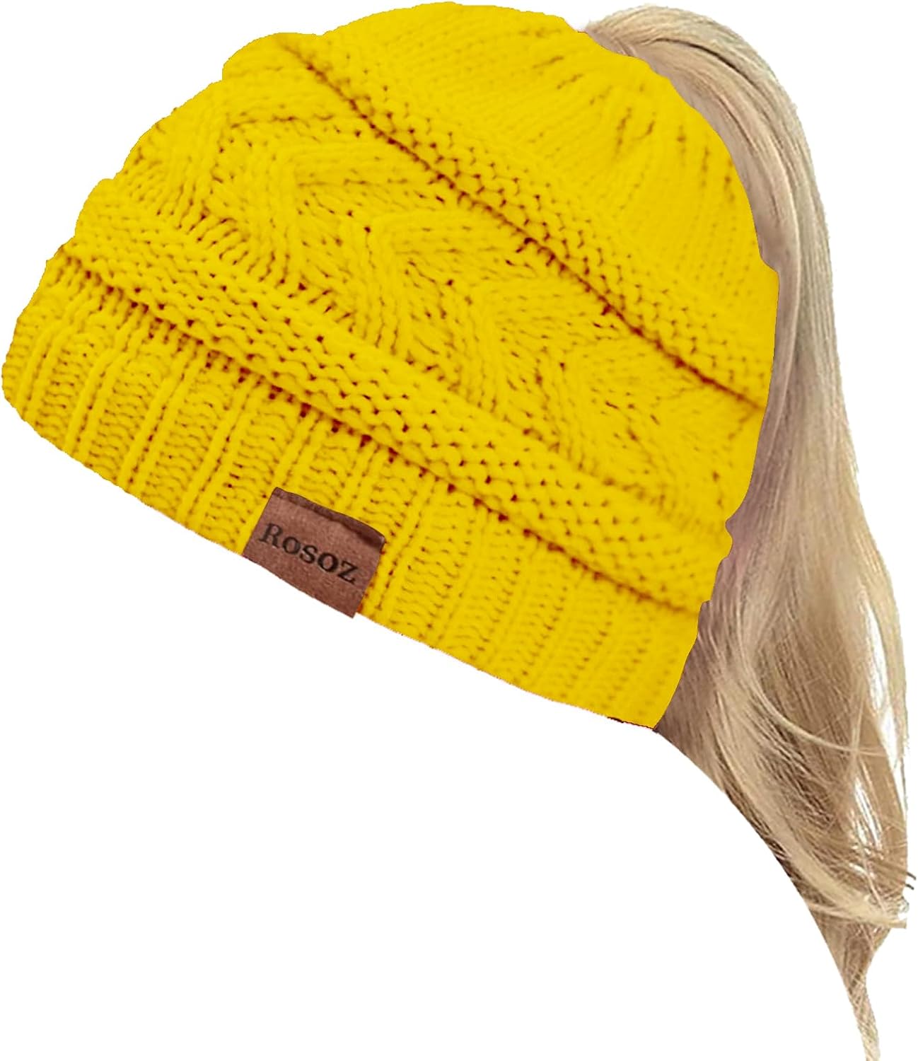 Rosoz 2 Pack Ponytail Beanie for Women