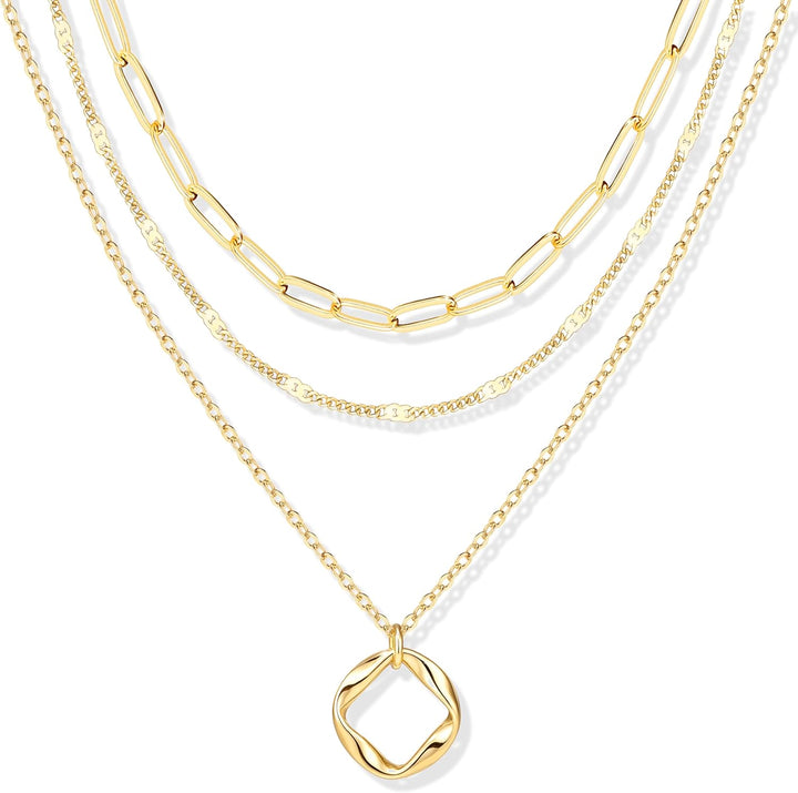 Layered Gold Necklace Set for Women – Dainty 14K Plated