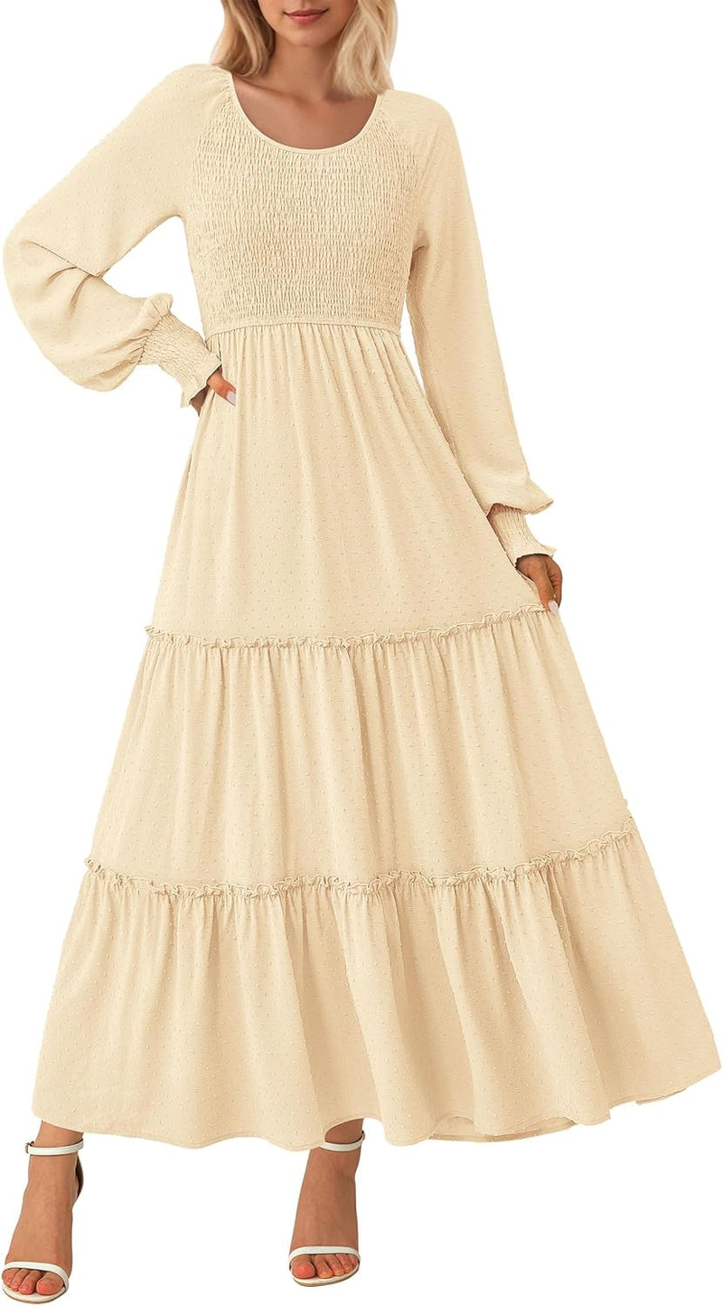 PRETTYGARDEN Women's Smocked Maxi Dress