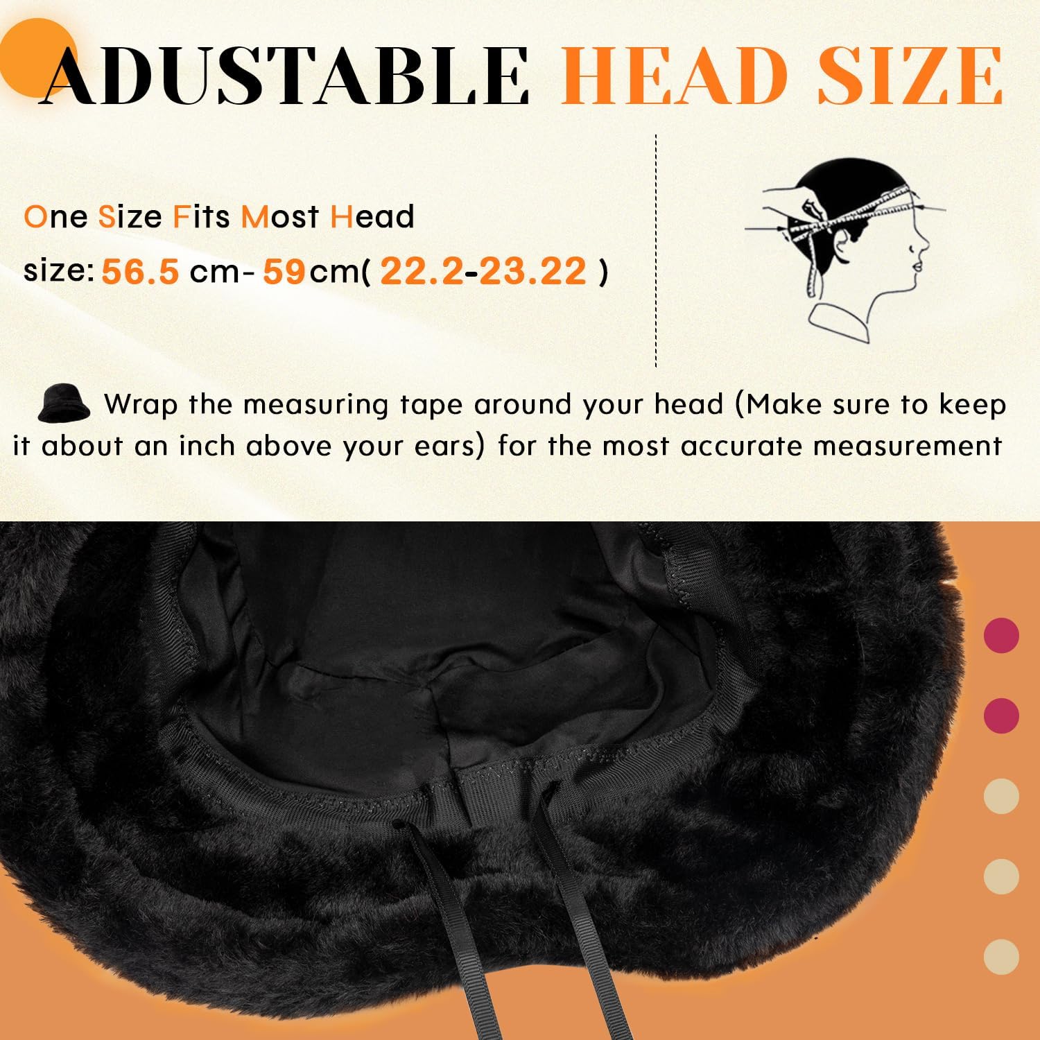 HONGTEYA Winter Fluffy Faux Fur Bucket Hat