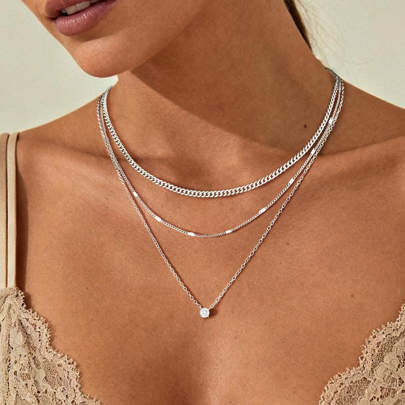 Chunky Cuban Chain & Pendant Layered Necklace