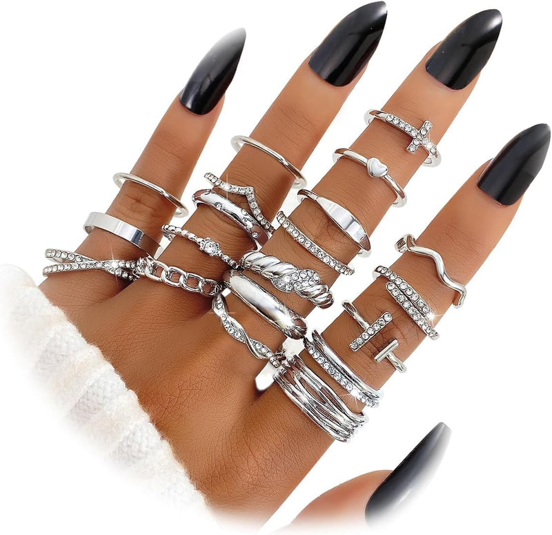 Trendy Knuckle & Thumb Rings Set – Mixed Sizes