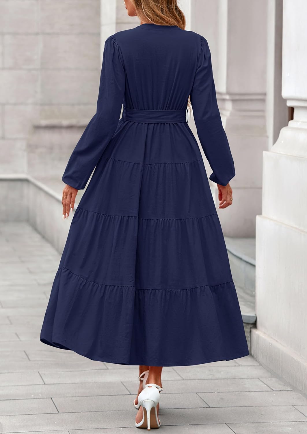 PRETTYGARDEN Women’s Ruffle A-Line Maxi Dress with Pockets