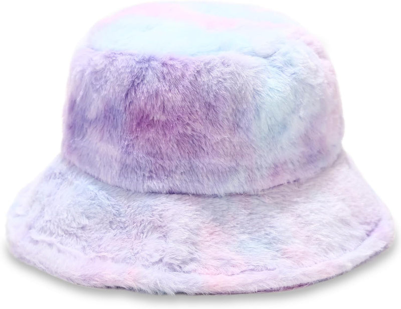 HONGTEYA Winter Fluffy Faux Fur Bucket Hat