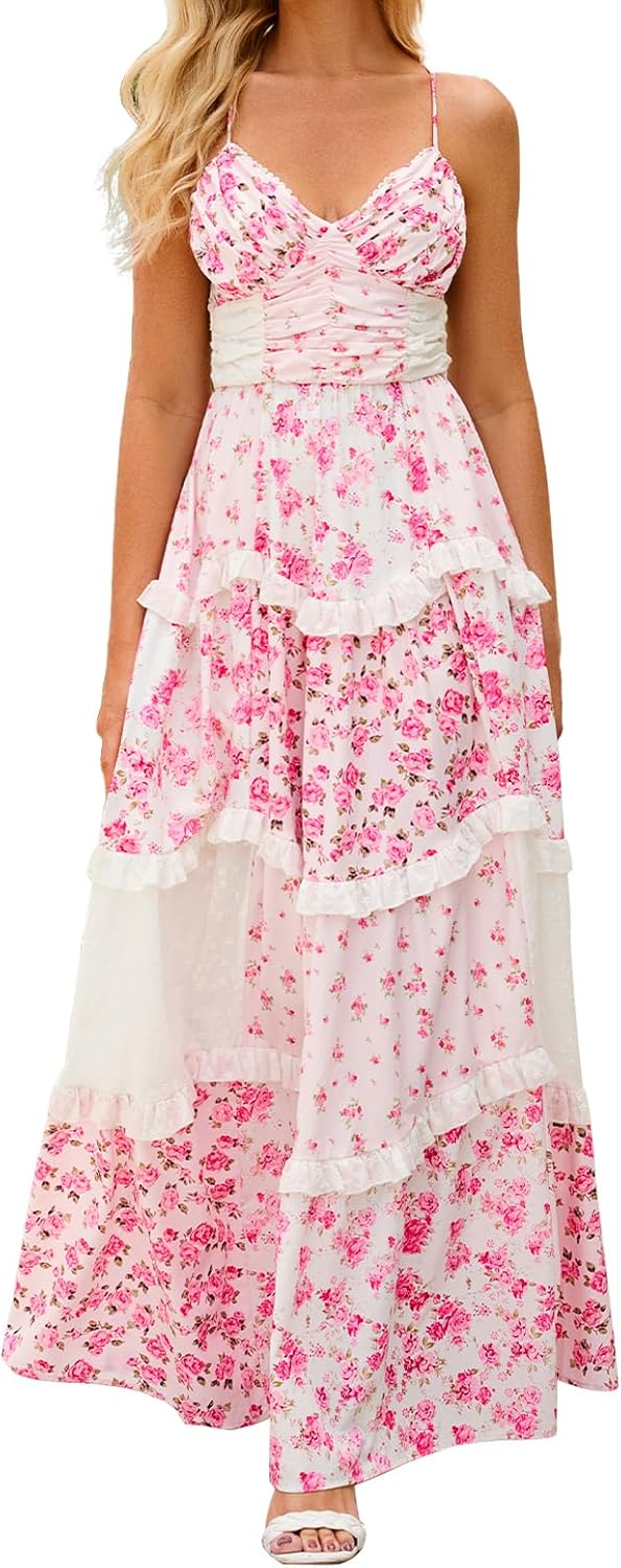 Floral Spaghetti Strap Maxi Dress