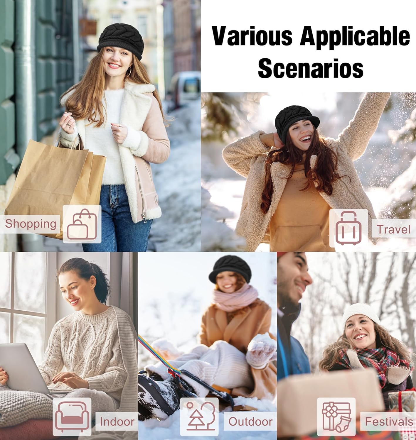 YSense 2 Pack Womens Winter Warm Knit Hat