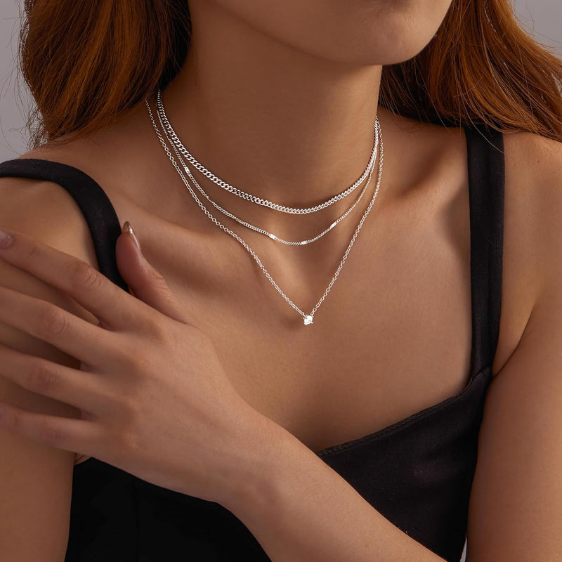 Chunky Cuban Chain & Pendant Layered Necklace