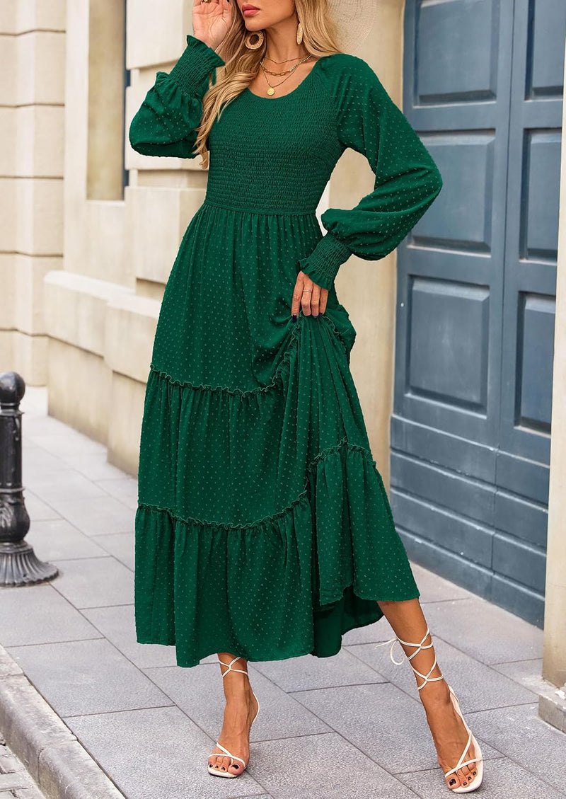 PRETTYGARDEN Women's Smocked Maxi Dress