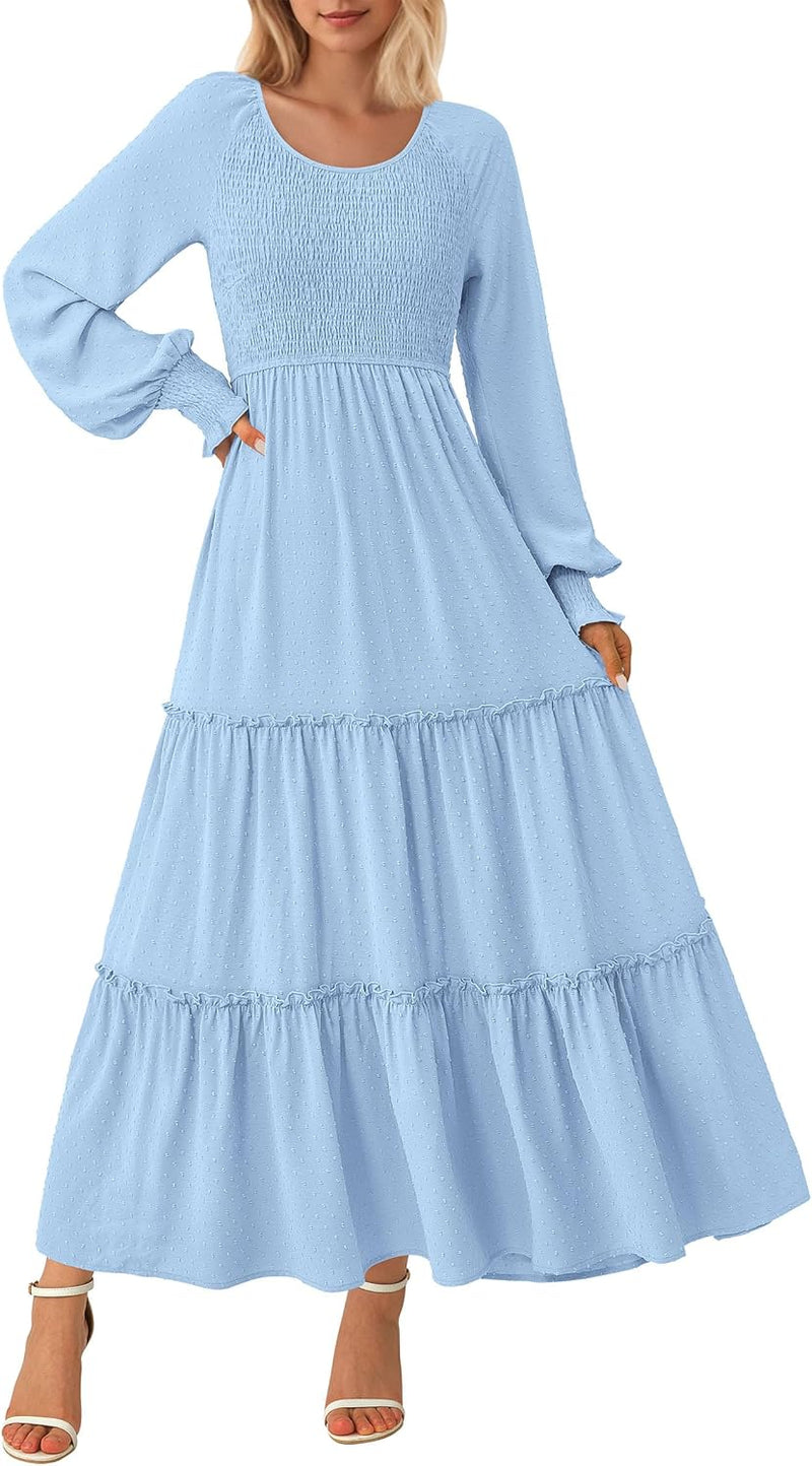 PRETTYGARDEN Women's Smocked Maxi Dress