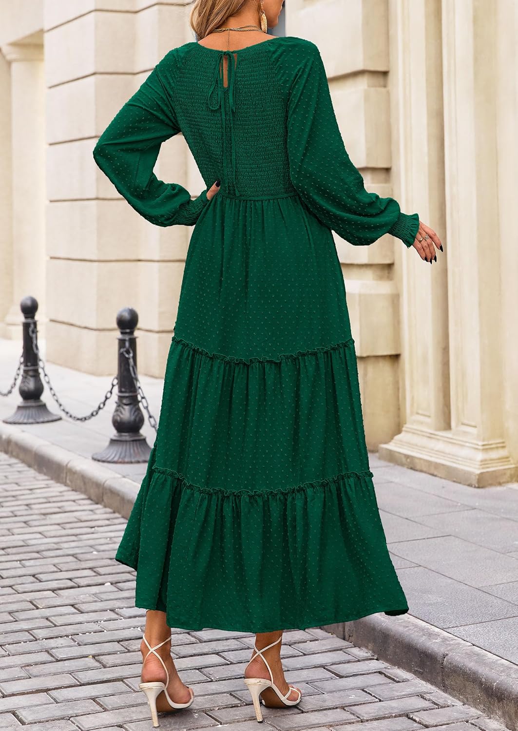 PRETTYGARDEN Women's Smocked Maxi Dress