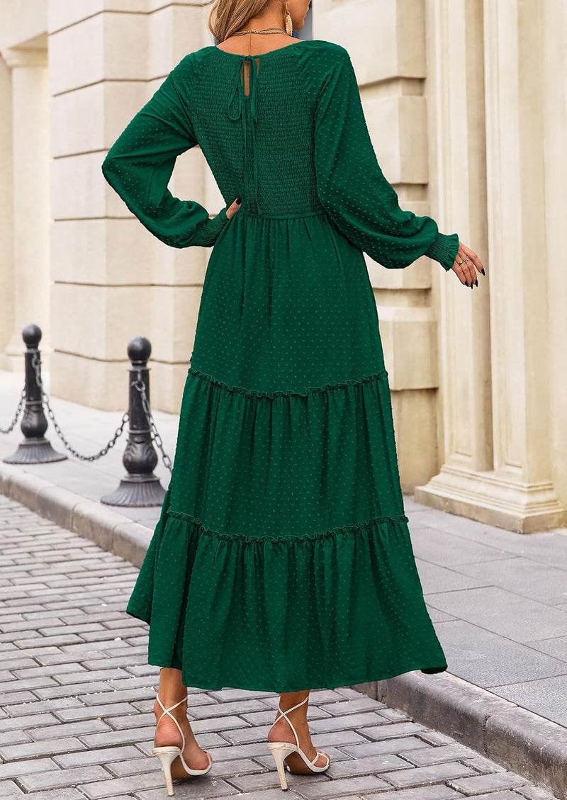 PRETTYGARDEN Women's Smocked Maxi Dress