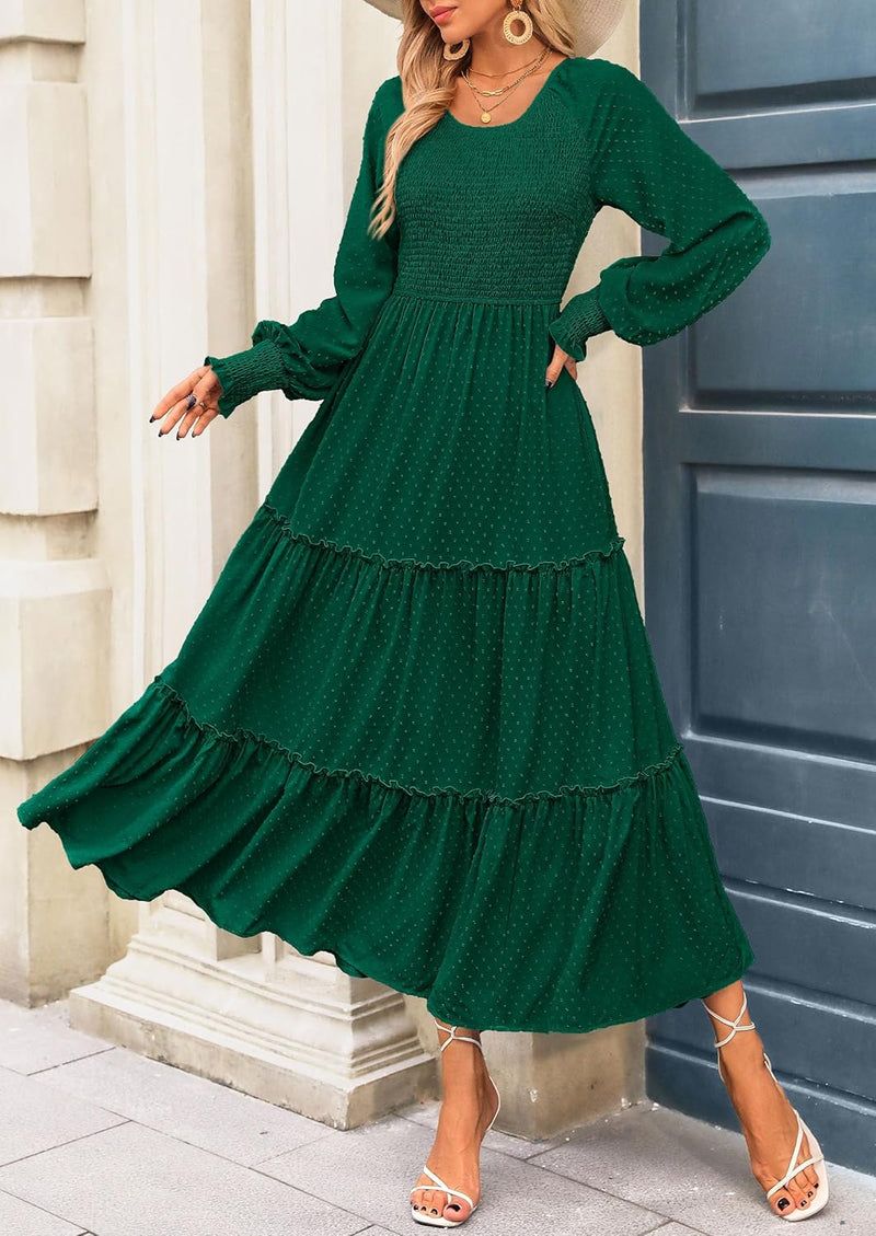 PRETTYGARDEN Women's Smocked Maxi Dress