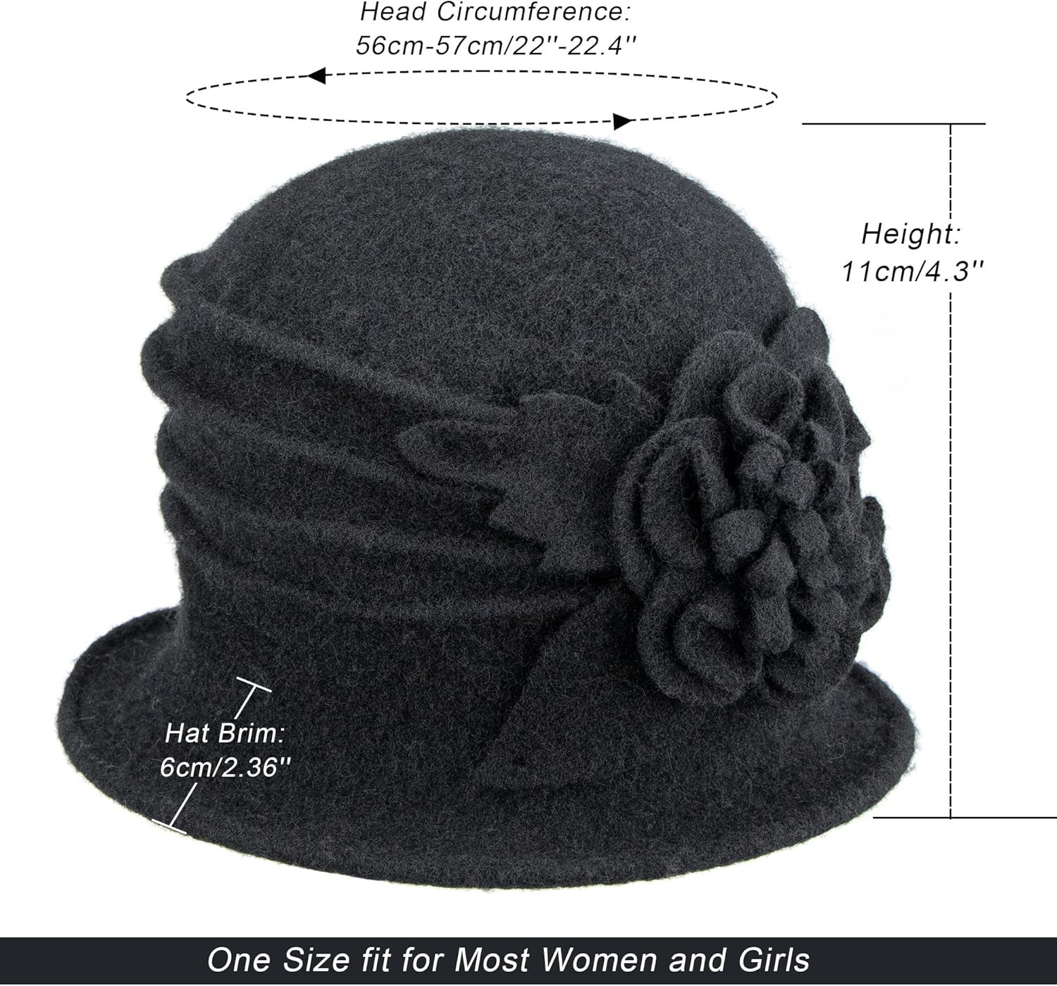 Vintage Winter Cloche Hat for Women