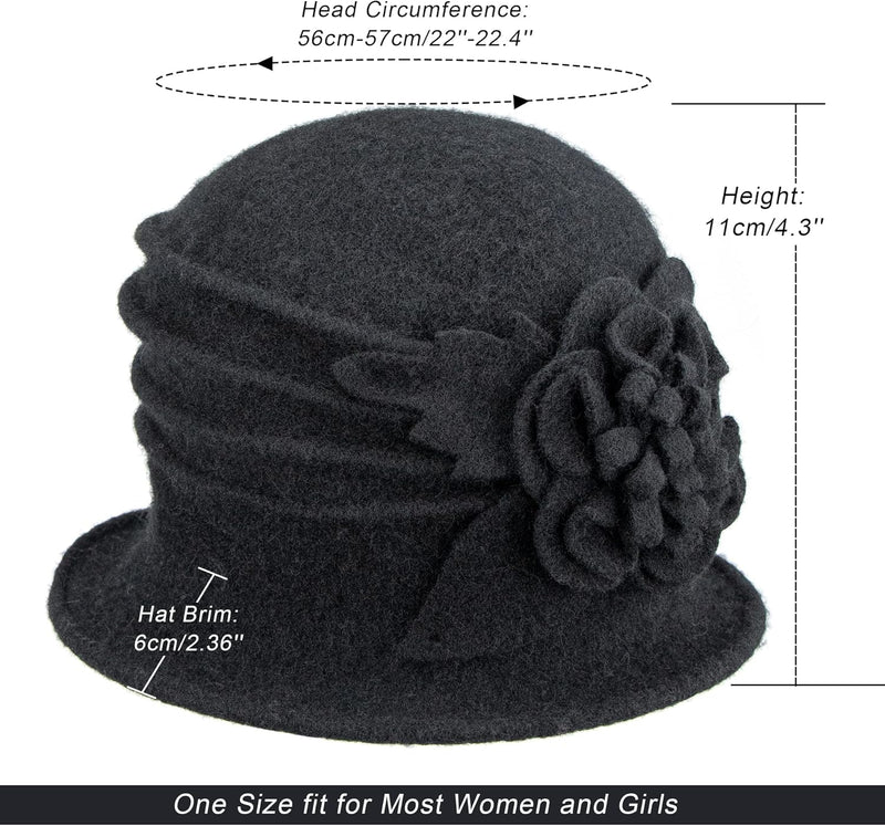 Vintage Winter Cloche Hat for Women