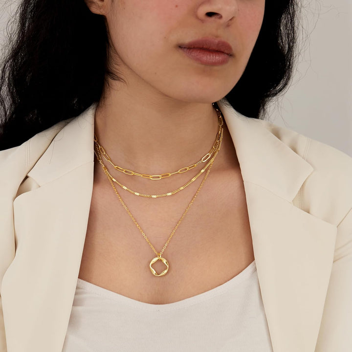 Layered Gold Necklace Set for Women – Dainty 14K Plated