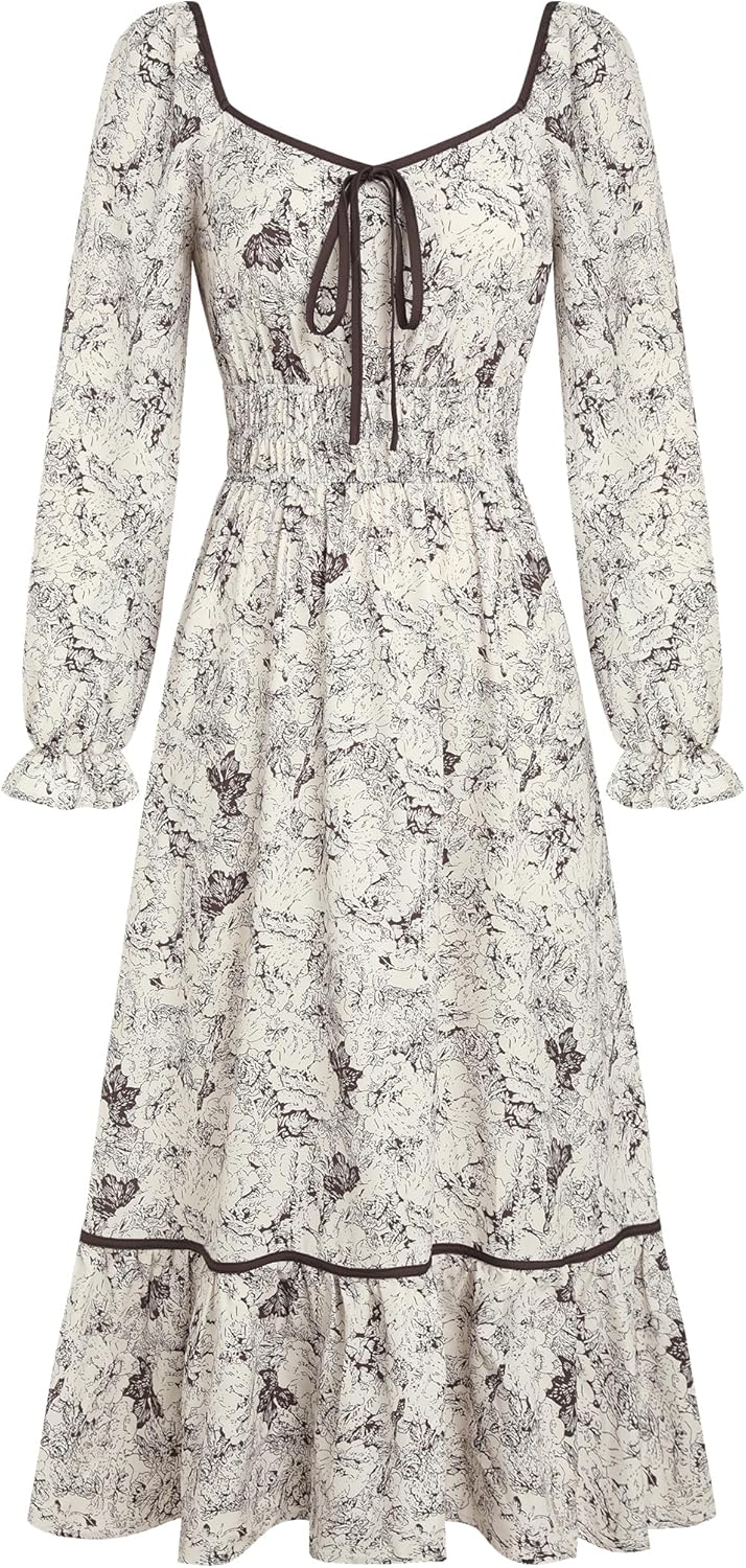 ZAFUL Women's Boho Floral Midi Dress